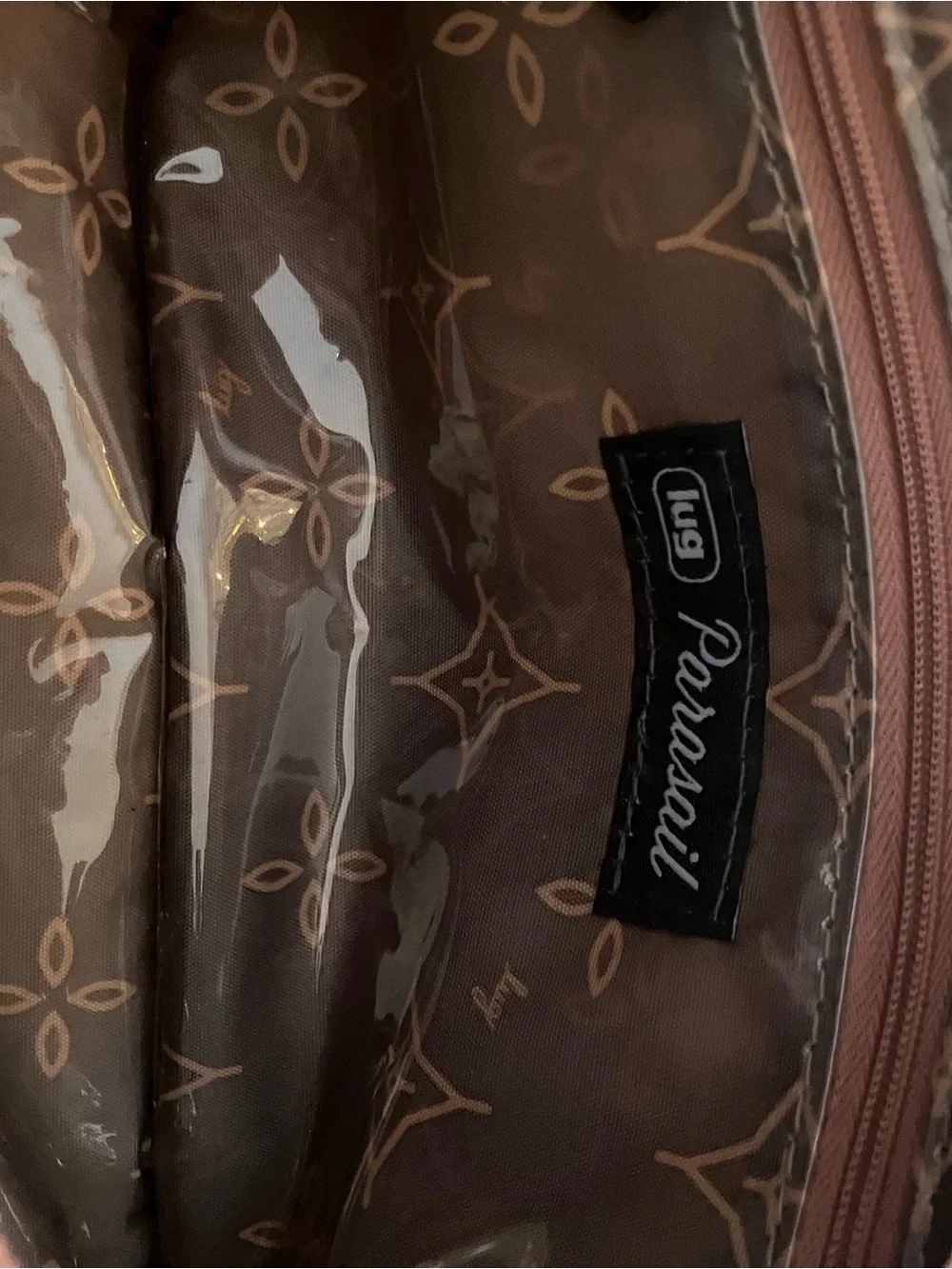 lug Parasail Pink Camo Nylon Cosmetic Bag with Front Zip